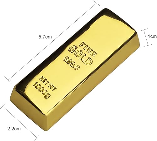 Miniatura 5 de BorlterClamp - Unidad flash USB de 64 GB con forma de barra dorada, unidad USB divertida para almacenamiento externo de datos