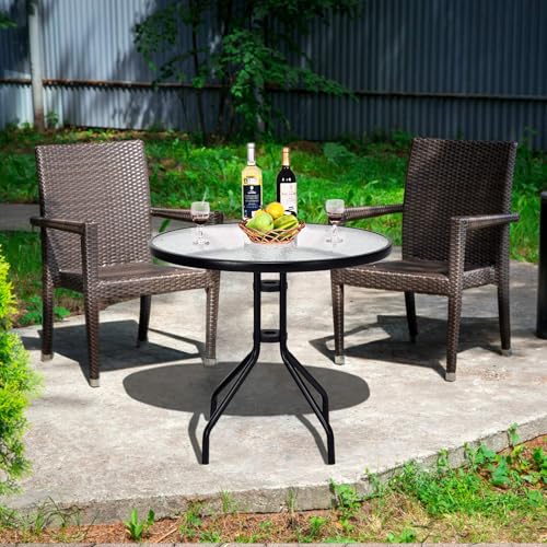 Table de terrasse résistante aux intempéries FANTASK en verre