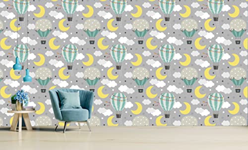Image of CABANA HOMES (45cm x 125cm, 4 Rolls (24 sq. ft) Wallpaper for Kids Room Self Adhesive,Wall Stickers,Baby Room,Wardrobe,Furniture
