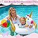 2 Pcs Pool Floats for Kids-Unicorn Swim Floats & Beach Ball Summer Beach Pool Toys,Inflatable Pool Floaties Unicorn Swimming Ring Ride On for Kids 3-8 Years Girls Boys Toddler Summer Party Water Toys