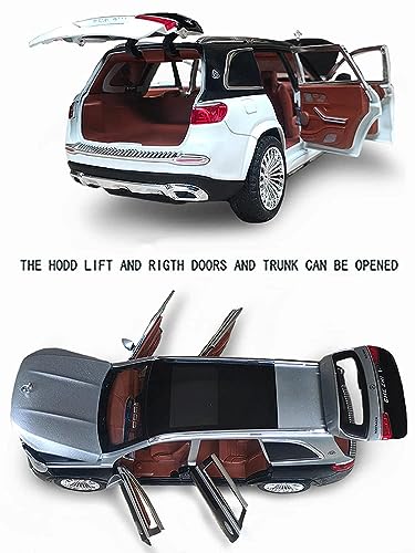 Image of Invite Enterprise Die-Cast Zinc Alloy 1:24 Scale Mrcedes Benz Gls600 Maybach Car Model Large With 6 Openable Doors,Lights & Music Alloy Pull Back Toy Car For Kids, Cars(Gls600), Multicolor