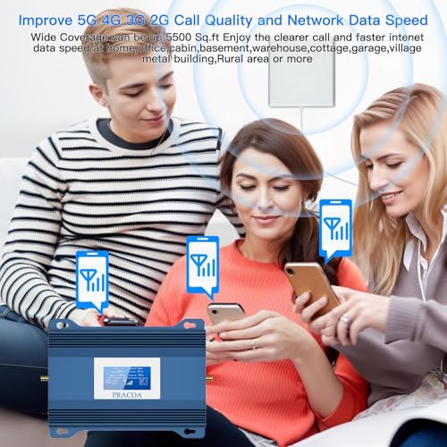 Image of Verizon Cell Phone Signal Booster T Mobile Cell Booster AT&T Cell Signal Booster 5G 4G LTE 3G Cricket US Cellular Sprint Verizon Cell Phone Booster for All US Carriers for Band 2 /4 /5 /12 /13 /17 /25 /66
