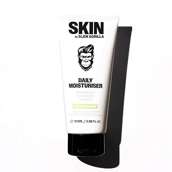 Slick Gorilla Face Moisturizer for Men 3.4 fl oz with Hyaluronic Acid | 100 mL daily mens face cream with hyaluronic acid, niacinamide and aloe for dry or sensitive skin, non-greasy feel