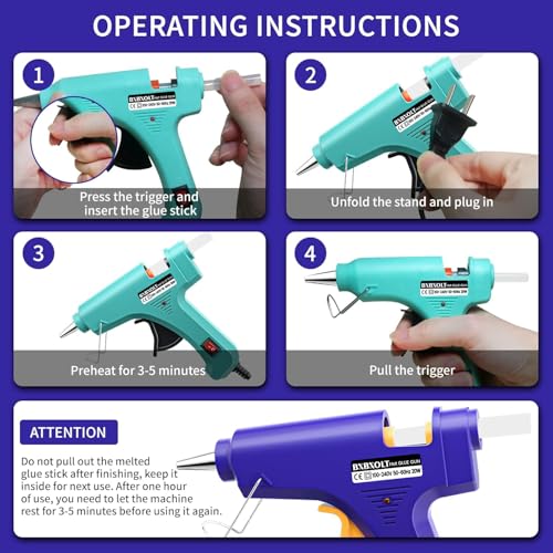 Mini Hot Glue Gun Set for Class Project, Small Glue Gun Hot Melt Arts Craft DIY Glue Gun for Crafts School DIY Arts Home Quick Repairs (Multicolored 8 Pieces) - Image 3