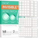 TKTK Pimple Patches for Face, 0.01cm Ultra-Thin Invisible Acne Patches, Hydrocolloid Patches for Breakouts, Absorbs Zits & Blemish, Suitable Under Makeup, 2 Sizes(10mm/12mm) (2 Sizes 168 Count)