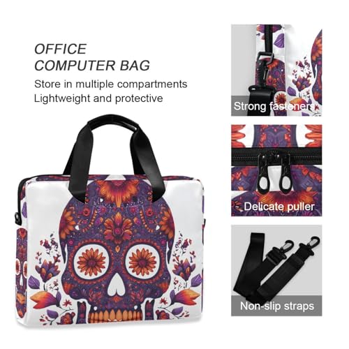 Maletín para portátil con diseño calavera Día de Muertos miniatura 6