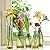 Joeyan Small Embossed Glass Bud Vase,Sage Green and Amber Colored Vintage Rustic Decorative Vase,Gradient Centerpiece Bouquet Glass Vases for Single Flower,Set of 5