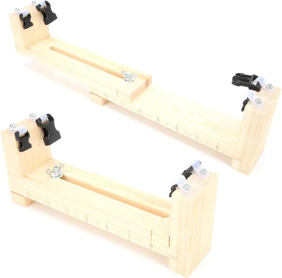 Chiffonade Adjustable Wooden Paracord Jig Kit - DIY Bracelet & Keychain Weaving Loom for Necklaces, Bracelets (22x5x9cm) - Includes Tools & Buckles