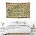 Dazkqbl Stardew Valley Map Tapestry Print - Video Game Banner Flags Home Decor, Gaming Wall Hanging Art Poster - Polyester Fabric, 40x60 inches