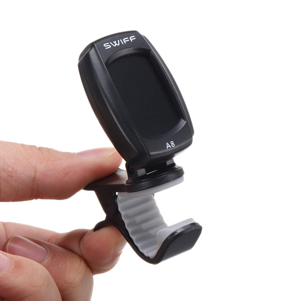 KINGDUO Accordatore per Chitarra Elettrica A8-CS con Clip per Accordatore Ukulele per Basso