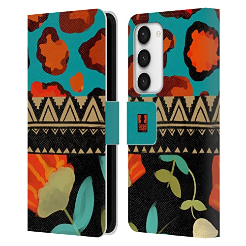 Étui Portefeuille Samsung S23 5G Coque Cuir Premium Léopard Floral