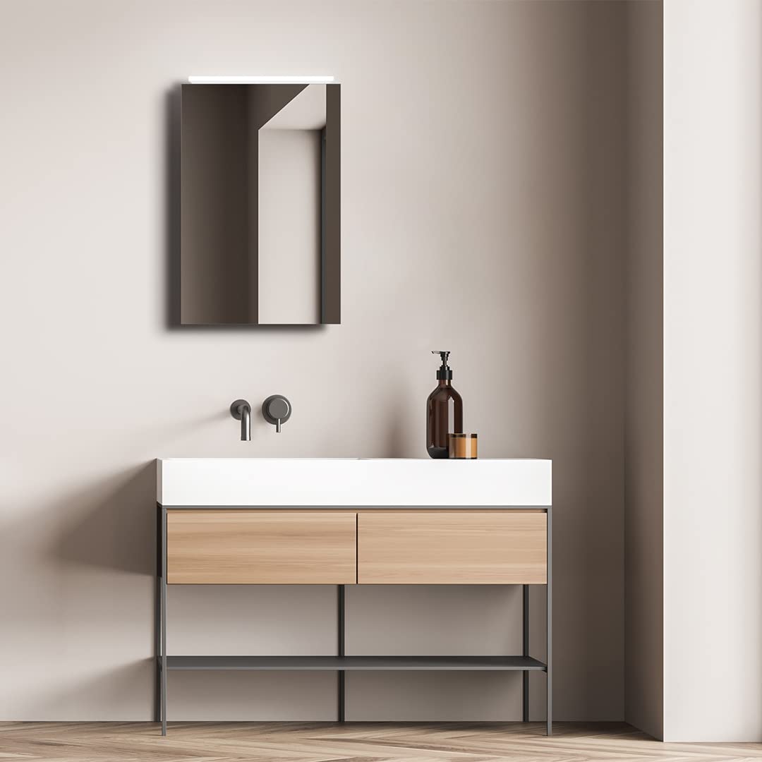Talos Mirage szafka łazienkowa z lustrem 40 x 60 cm – szafka łazienkowa z oświetleniem LED – wysokiej jakości korpus aluminiowy – szafka łazienkowa z lustrem o neutralnym białym kolorze światła