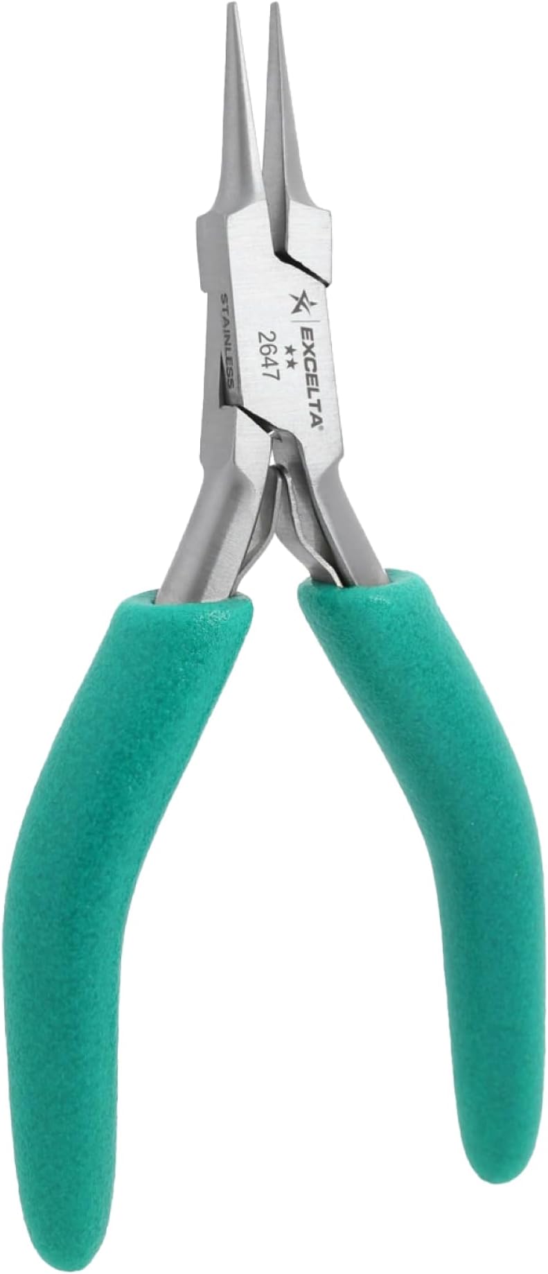 Precision Stainless Steel Needle Nose Pliers, 4.75 Inch, Cushioned Anti-Static Grip, Rust-Resistant, For Jewelry Making, Electronics Repair, Model Building, Beading, and Detailed Craft Work