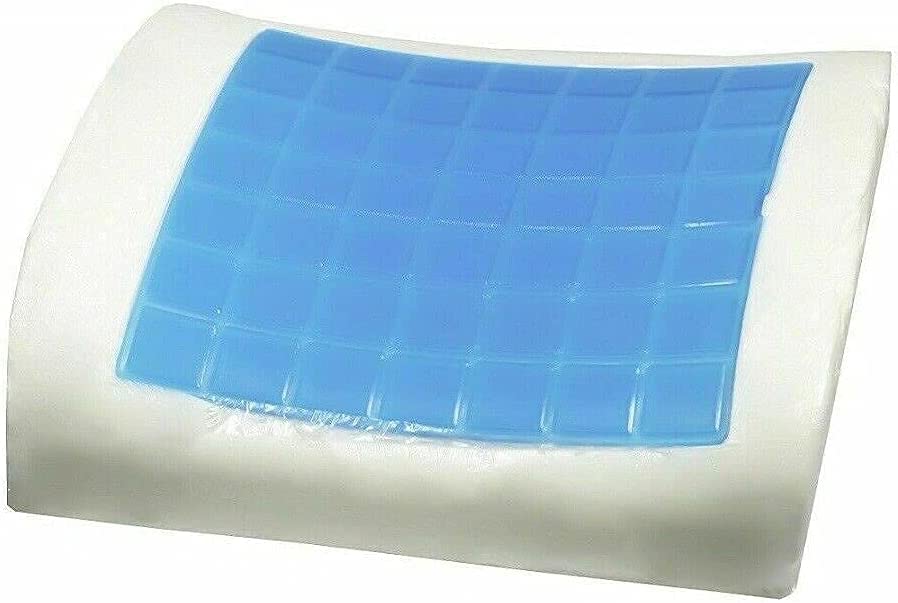 Almohada de Gel Respaldo viscoelástica con Gel Efecto Memoria Espalda Lumbar cojín 33x32x10 Funda Lavable