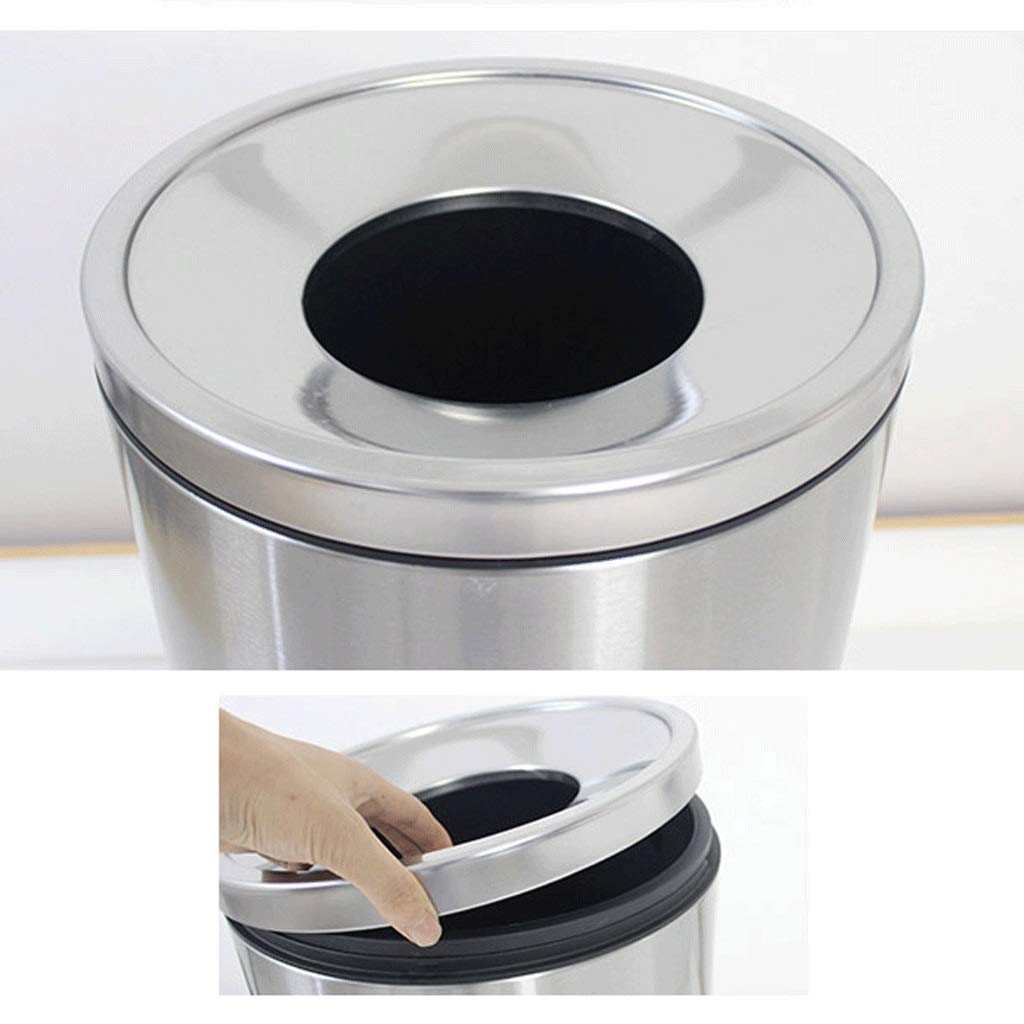 Lobby Trash Can Stal nierdzewna 30.5 * 67cm Hotel Zakupy Centrum handlowe Śmieci(Silver)