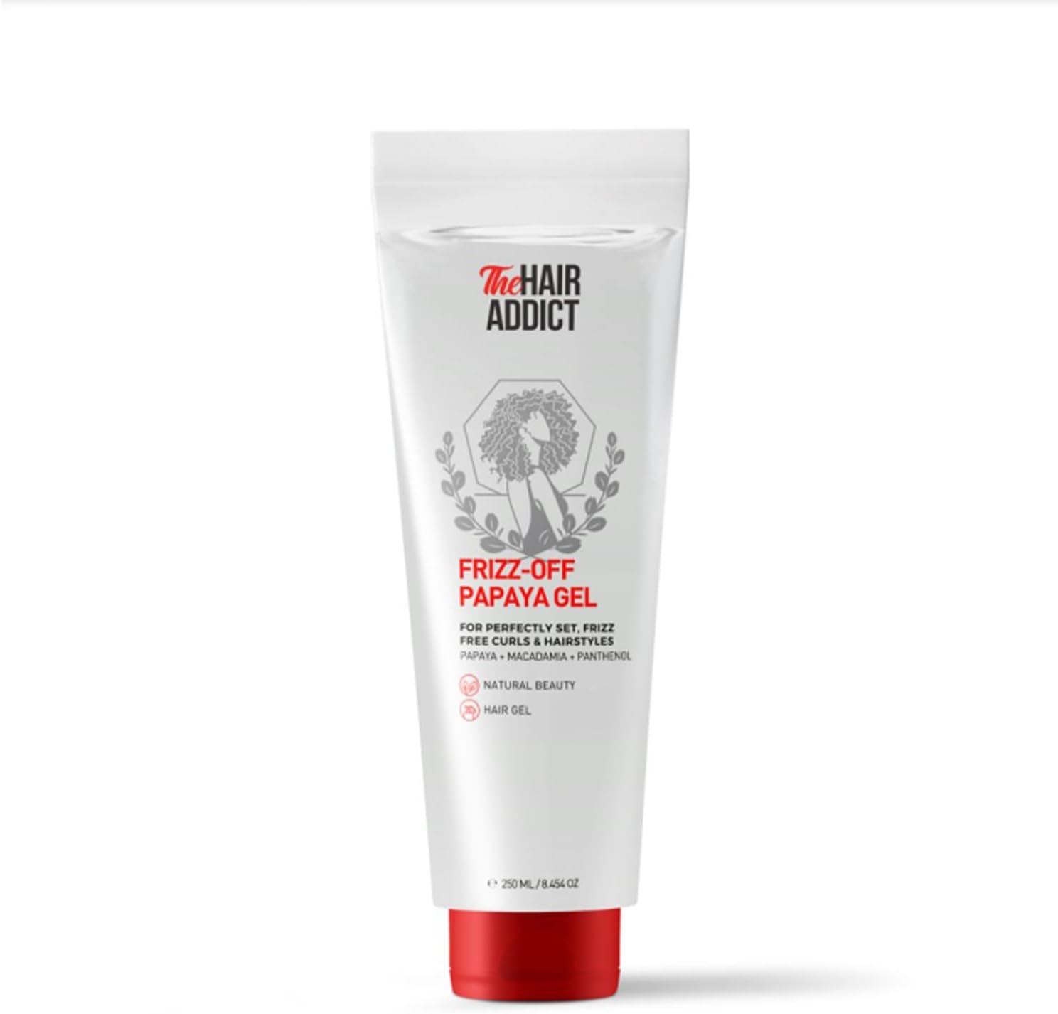 Frizz Off Papaya Hair Gel - Perfectly Set Frizz-Free Curls & Sleek Hairstyles - Alcohol-Free Humidity-Fighting Hold With Papaya, Macadamia & Pro-Vitamin B5-250 ml