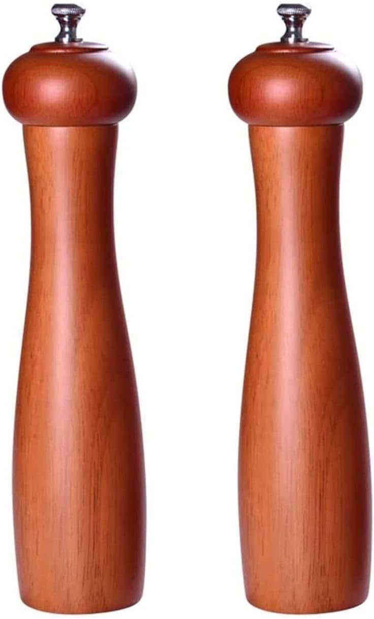 Manual Salt and Pepper Grinder Set, 2pcs Adjustable Wooden Salt and Pepper Grinder(8 inches