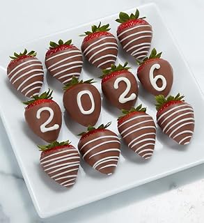 Shari’s Berries 2026 Dipped Chocolate Strawberries | Gourmet Chocolate Covered Strawberry Gift Box for Graduation and 2026 | Unique Celebration Gift for Mother's Day (Full Dozen, 12 Berries)