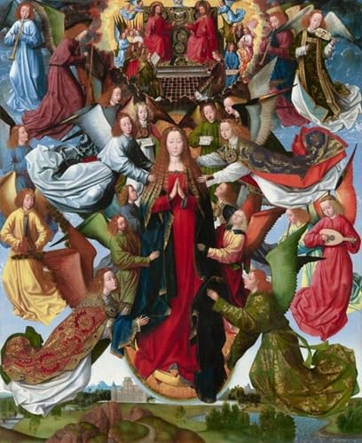 Affiche Toile Marie Reine du Ciel portrait d'art classique pour décoration murale 60x90cm