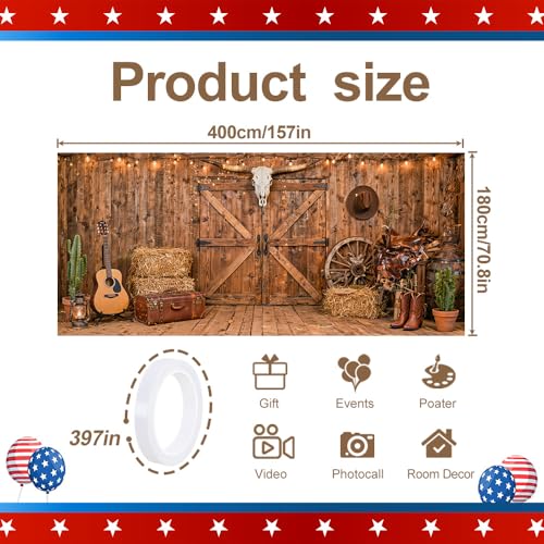 Image of 6 x 13 ft Garage Door Cover Rustic Barn Western Backdrop