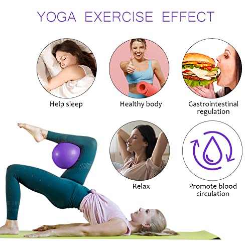 Foto von flintronic Gymnastikball Kleiner Pilates-Ball, 25cm Soft Yoga Ball, mit aufblasbarem Strohhalm, Anti-Burst-Übungsball für Yoga, Pilates, Balance, Physiotherapie, Stretching und Core-Fitness