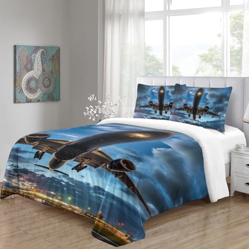 Housse de couette impression 3D durable 220x240 parure de lit zippée 3 pièces