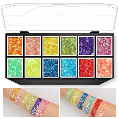 Namolit Lantejoulas sólidas grande capacidade paleta de maquiagem palco maquiagem glitter gel pintur