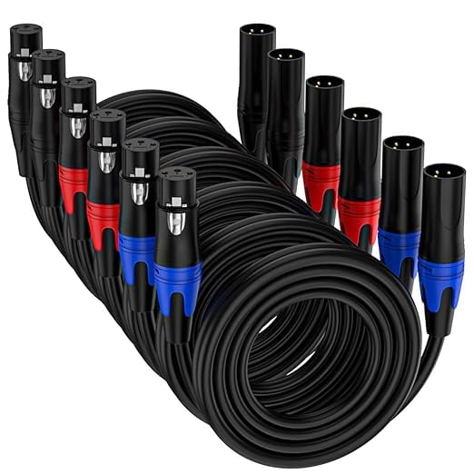 XLR Male to XLR Female Cable, 3.3 FT | Professional Balanced Micr...