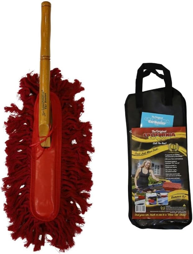 California Car Duster Heritage Edition Wood Handle and Cotton Mop 86242, Red - Image 13