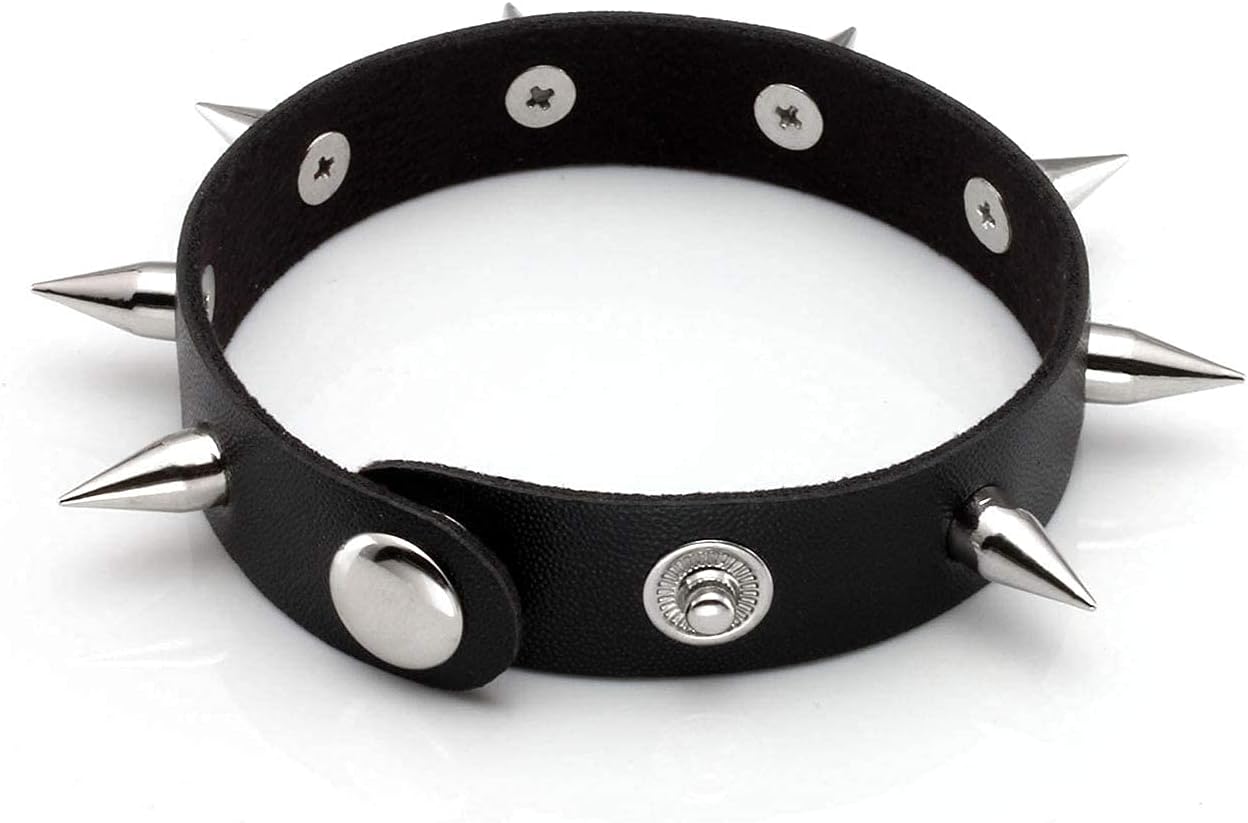 Leather Cuff Bracelet Punk Bracelet Rock Braided Rivets Wristband for Men Women Adjustable