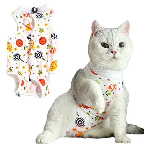 Image of Cat Recovery Suit, 1 PCS Pet Surgical Recovery Suit Pet Cone Alternative for Small Medium Pets, M