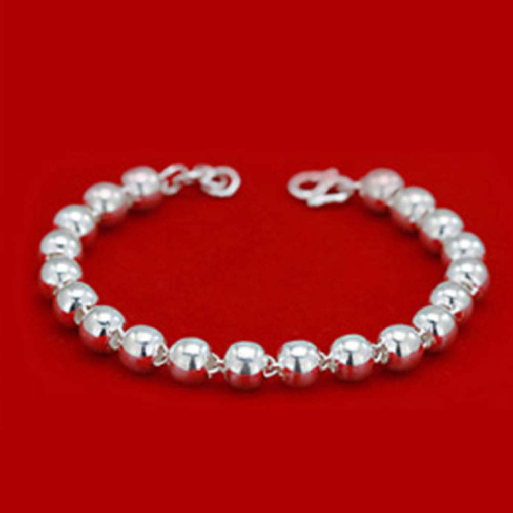 XINGYU Plata de LeyInfinito Pulsera Ajustable, 990 Brazalete Plata Completo de bebé con Cuentas Tobilleras Joyería Regalo, 14cm