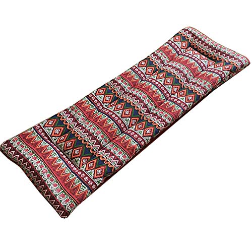 Cojín largo para banco de jardín con lazos de sujeción, 100 x 30 cm, cojín para banco de jardín de 2 a 3 plazas, almohadilla para silla de comedor de interior/exterior, 2 cm de grosor, 100 x 35 cm