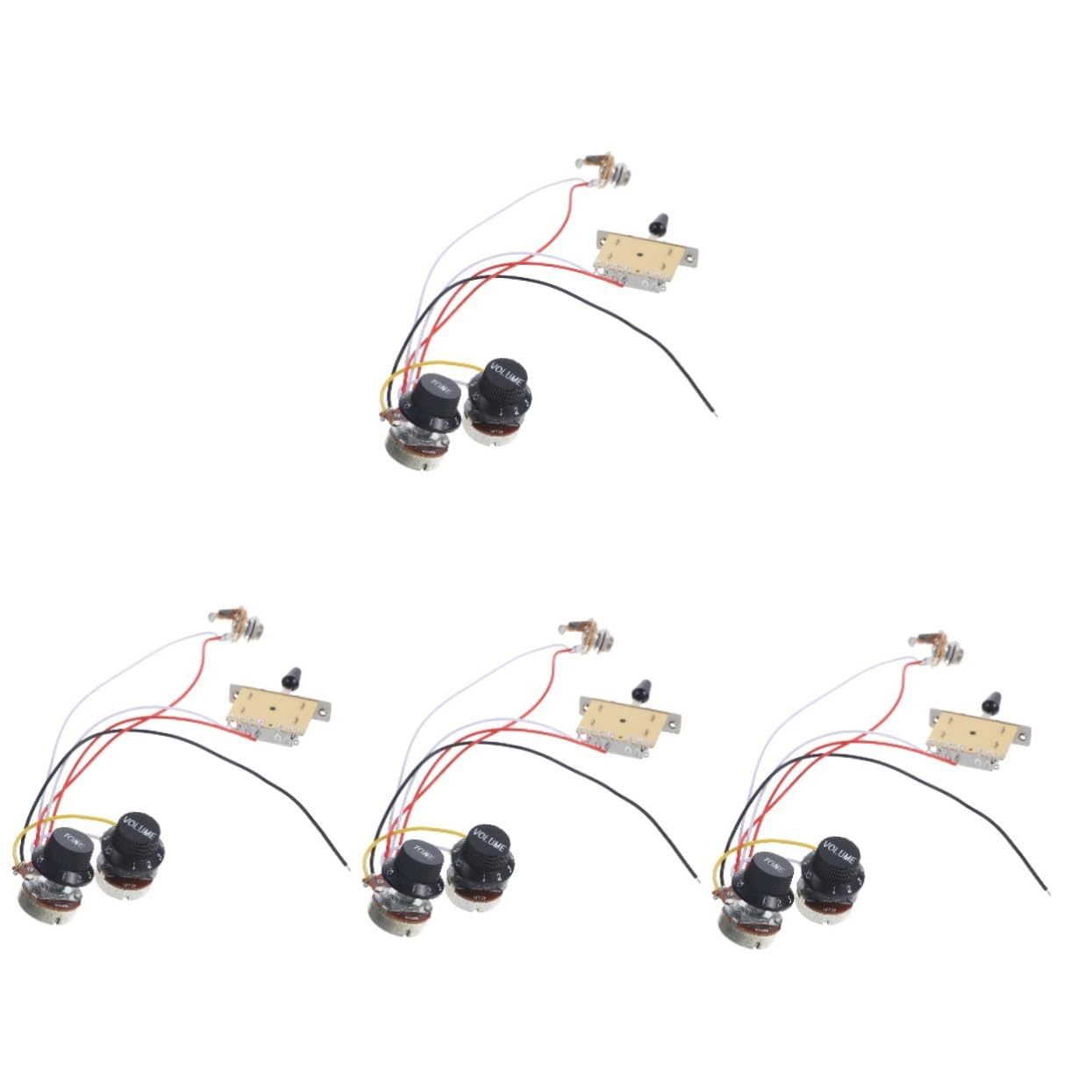 ifundom 4sätze Guitar Wiring Mit Und Potentiometern Einfacher Einbau Für Elektrische Gitarren Schalter Und Knöpfen Ersatzteil Für Musiker Und -enthusiasten