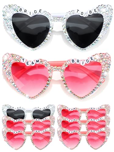 6 Pcs Bride Sunglasses Bachelorette Sunglasses Party Favors for Bridesmaids for Wedding Party Bride to Be Gifts