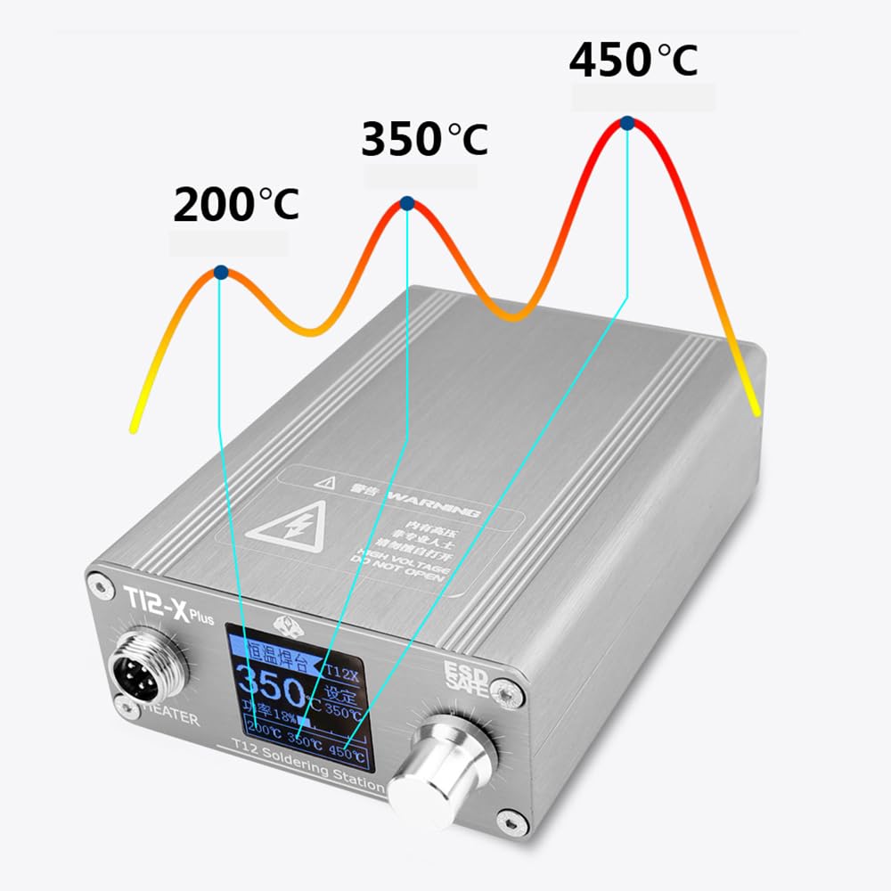 Toplionace Station de Soudage à Affichage Numérique T12-X Plus pour la Réparation Mobile Plate-Forme de Soudage à Température Intelligente Outils de Reprise de PCB BGA (T12-X Plus)