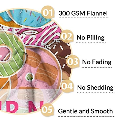 Girls Blanket - 60"x80" Cute Donut Throw Blanket Gifts for Kids & Adults - Personalized Colorful Soft Fuzzy Doughnut Blanket for Bed, Couch & Living Room