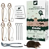 Frirola - Piege a Taupe - Kit de 4 Anti Taupe Efficace - Pince Installation Facile - Putan...