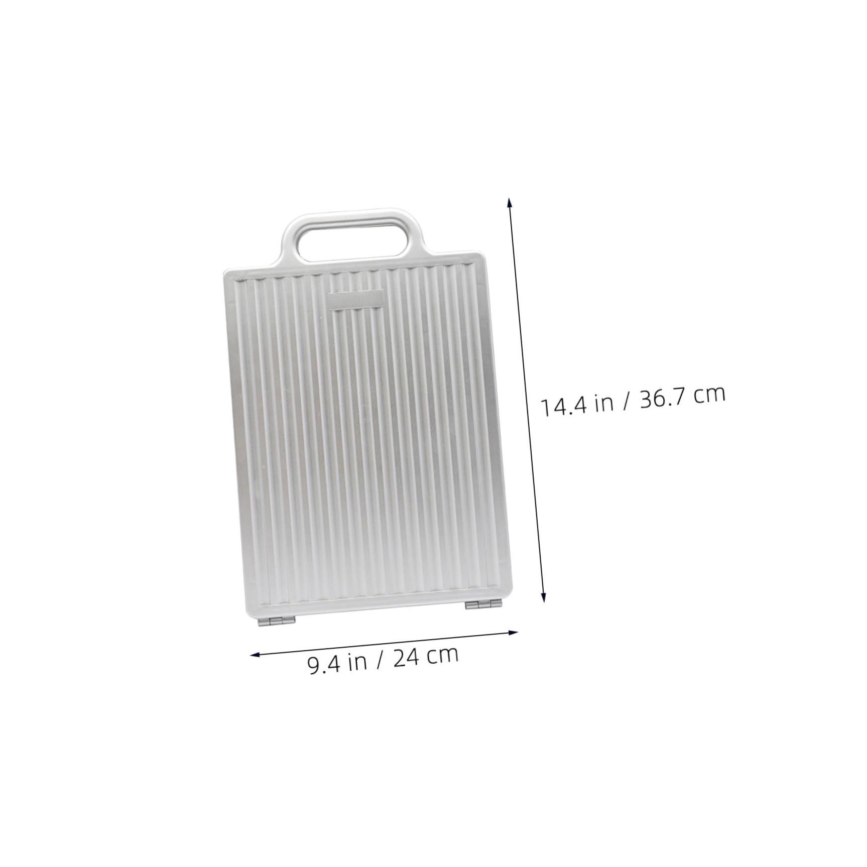BETOOKY Specchio da Pieghevole Doppia Faccia con Doppia Maniglia, Portatile in Vetro e Plastica Argento per Styling e Viaggio