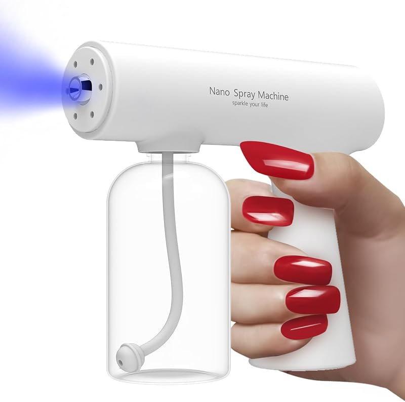 Hipoten Elektromos Fertőtlenítő Spray 380ml - Újratölthető Nano Párásító Készülék Kék Fénnyel, Vezeték Nélküli ULV Porlasztó Otthoni és Kült