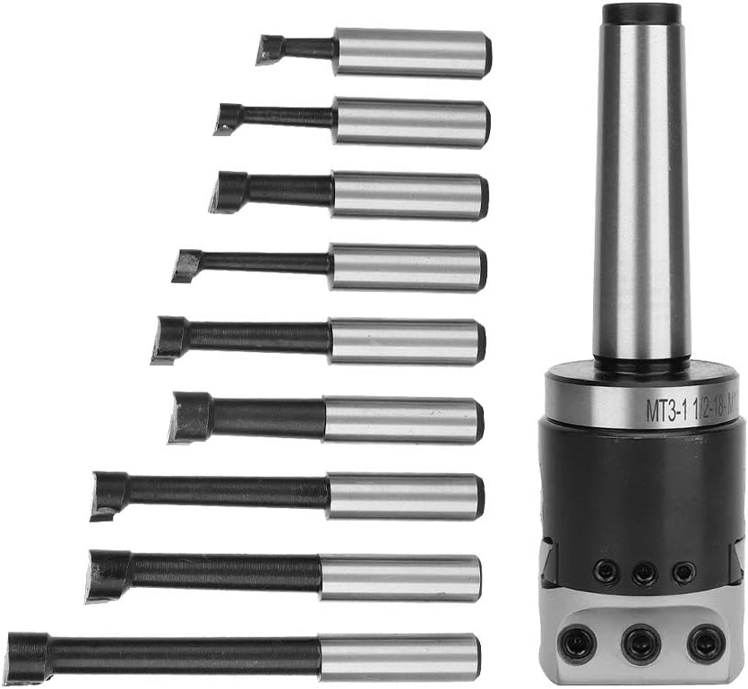 Boring Bar, Line Boring Machine Head High Hardness Carbon Steel F1 Head 1-1/2-18UNF Tail Thread MT3 Shank Tail MT3 Tool F1