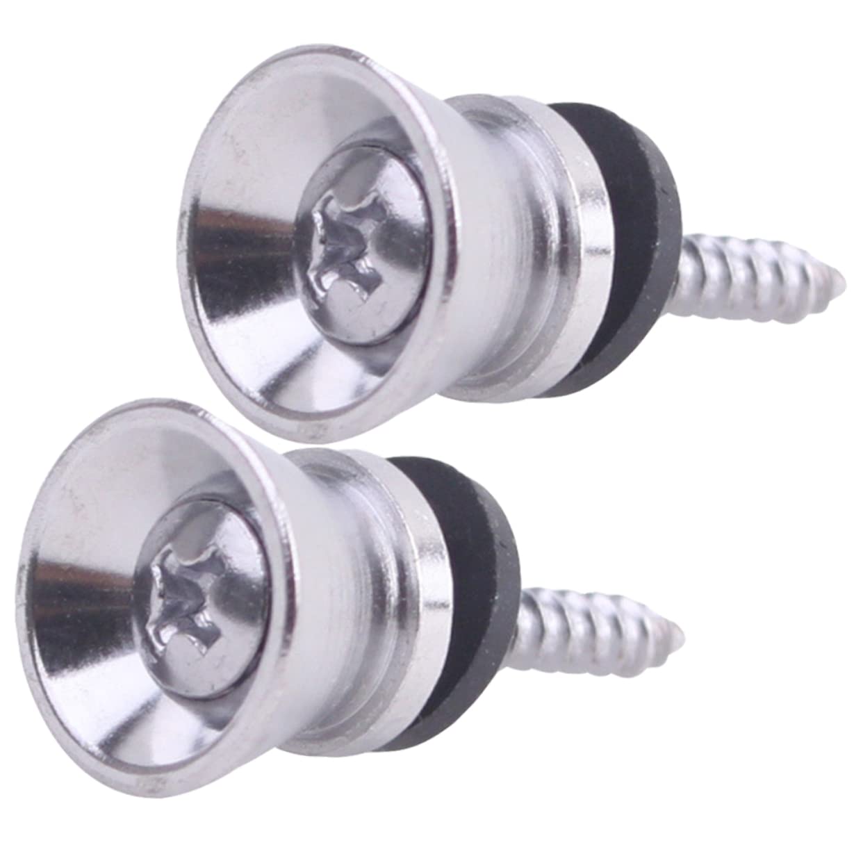 HANABASS 2Pcs Metal Guitar Strap Locks with Mushroom Head Design Durable Bass Strap Buckles for Secure Guitar Strap Attachment Essential Guitar Accessories