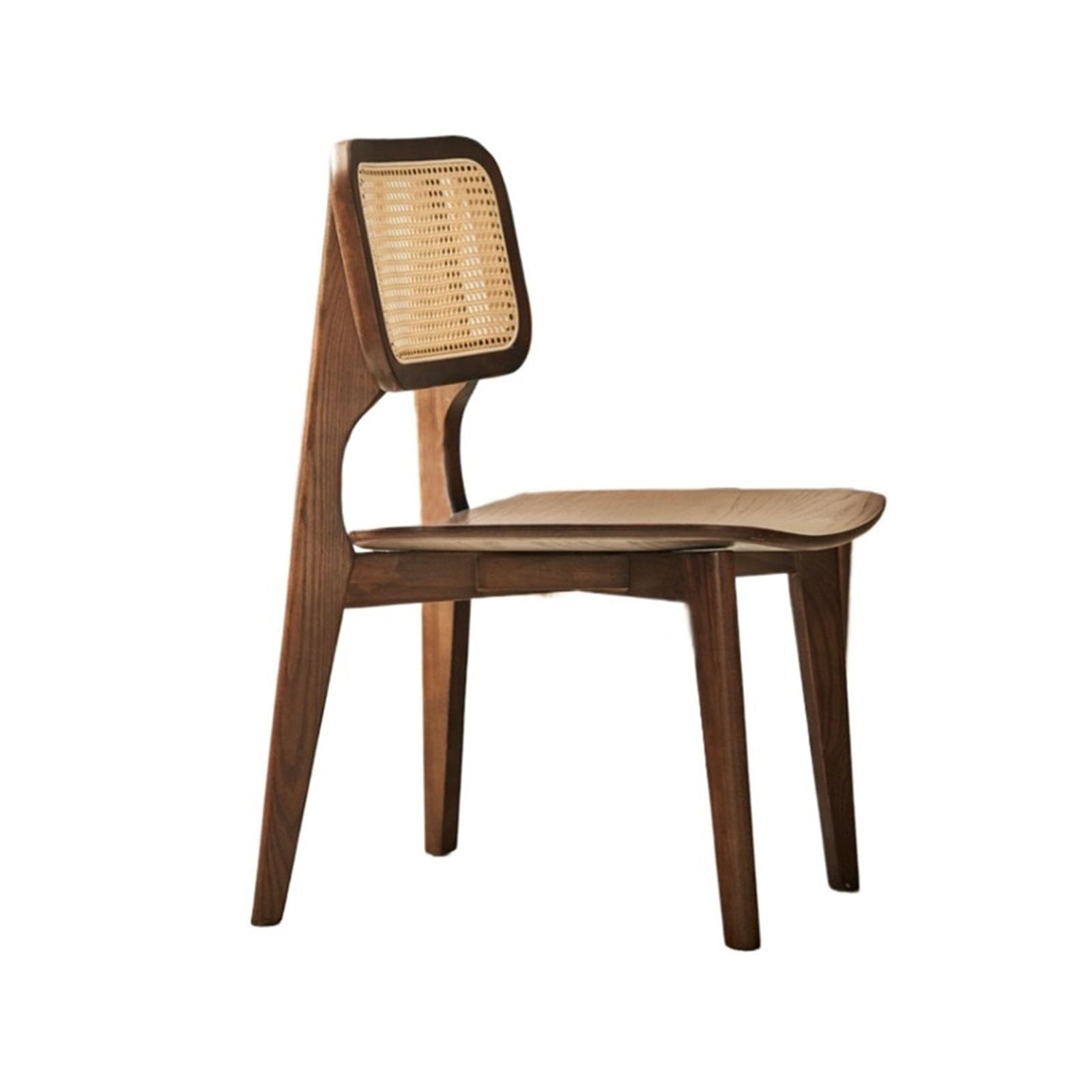 Silla Colgante de ratán Silla de Comedor de Madera Maciza con Respaldo Tejido de Ratán - Estilo Moderno - Ideal for Uso en Restaurantes Domésticos Silla Colgante de Ratán(Bruin)
