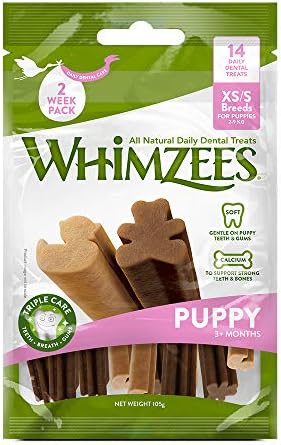 WHIMZEES Puppy Stix, Natural and Grain Free Dog Chews, Puppy Dental Sticks, 14 Pieces, Size XS/S