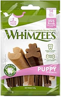 WHIMZEES Puppy Stix, Natural and Grain Free Dog Chews, Puppy Dental Sticks, 14 Pieces, Size XS/S