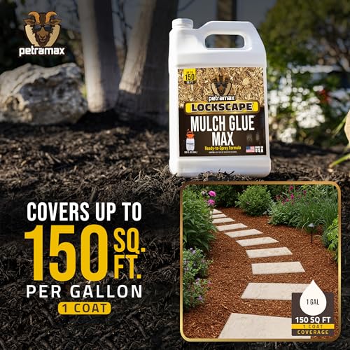 Image of PetraMax Lockscape Ready to Use Mulch Glue for Landscaping, 1 Gal, USA-Made