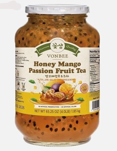 Vonbeee Honey Mango Passion Fruit Tea No Artificial Colors 65.25 oz (4 LB) -1 Jar