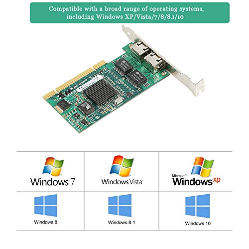 ZEXMTE Gigabit Ethernet PCI Network Controller Card 10/100/1000Mbps Dual Port RJ45 Ethernet Adapter Converter for Desktop PC - Thumbnail 6