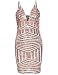 ROMWE Women's Sequin V-Neck Spaghetti Strap Bodycon Cocktail Dress Gold L