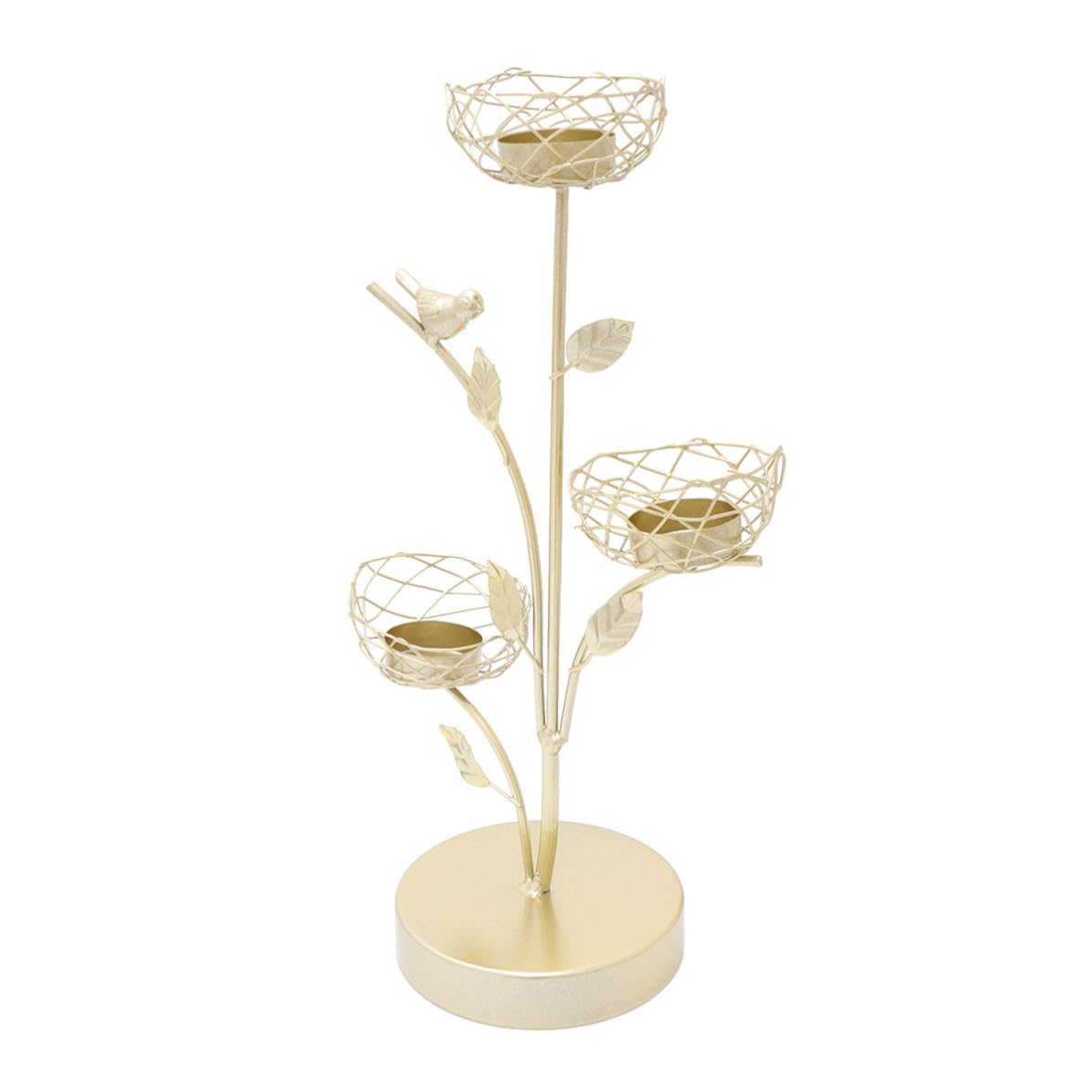 Bougeoir branche d'arbre oiseau dorée pour illuminer votre décoration intérieure chaleureuse